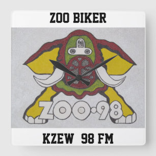 RELÓGIO QUADRADO MOTOCICLISTA KZEW   98 FM DO JARDIM ZOOLÓGICO