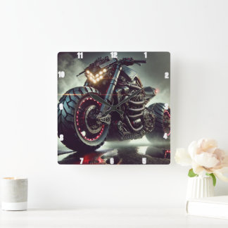 Relógio Quadrado Motociclo futurístico com luzes LED exibindo