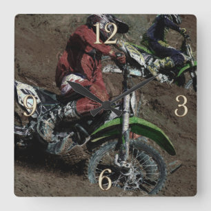 Relógio Quadrado Motocross Dirt-Bike Champion Racer