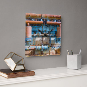 Relógio Quadrado Motor a diesel imperial do Atlas antigo e enferruj