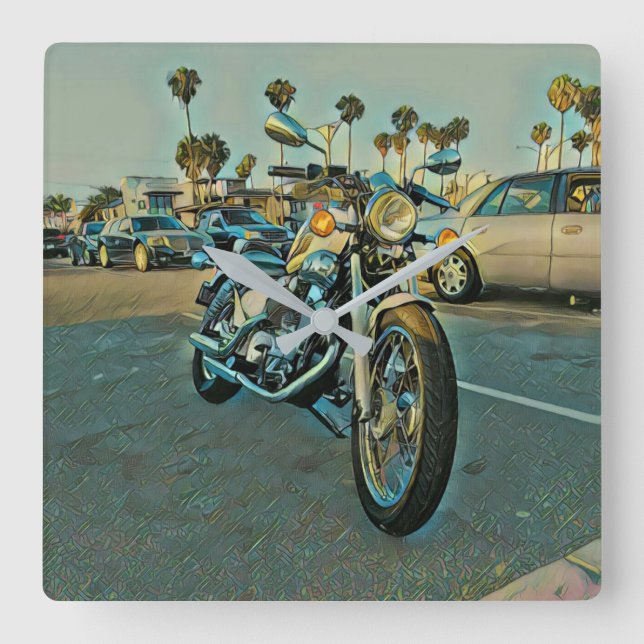 Relógio Quadrado Motorcycle gifts (Frente)