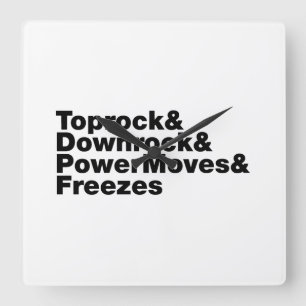 Relógio Quadrado Movimentações em Interrupção (Breakdancing)