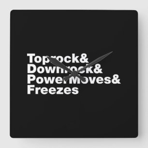 Relógio Quadrado Movimentações em Interrupção (Breakdancing)