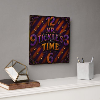 Relógio Quadrado Mr. Tickler wall clock./super villain clock