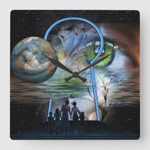 Relógio Quadrado Mudanças de Realidade