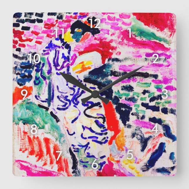 Relógio Quadrado Mulher japonesa ao lado da água, Matisse (Frente)