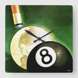 Relógio Quadrado Mundo como a bola de sugestão