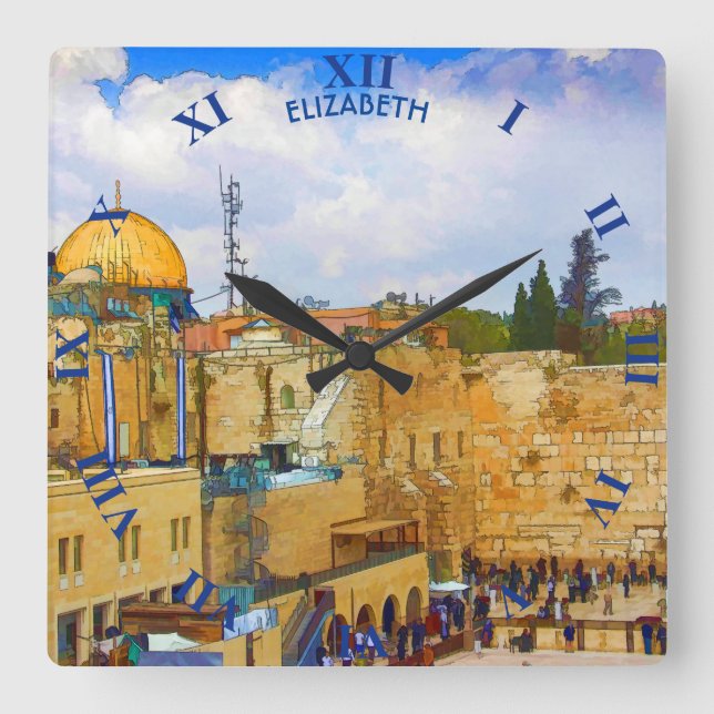 Relógio Quadrado Muro Ocidental em Jerusalém (Muro de Tristeza) (Frente)