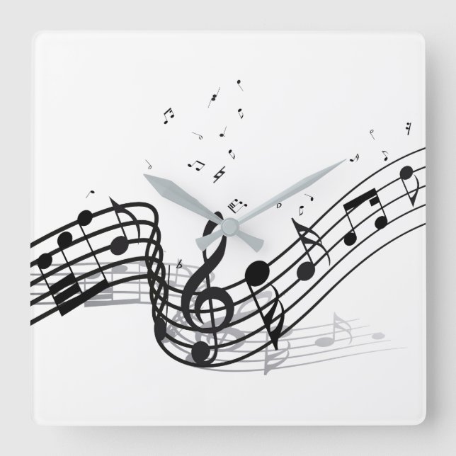 Relógio Quadrado Música (Frente)
