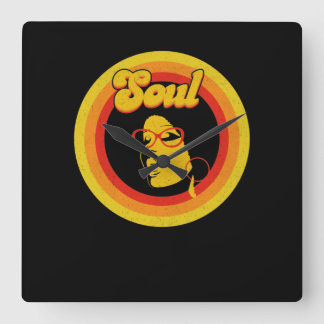 Relógio Quadrado Música Retro Soul da década de 70