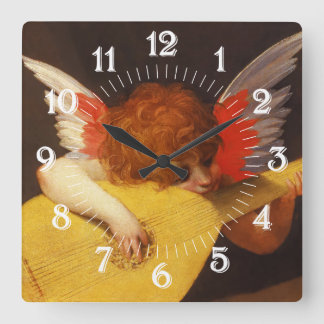Relógio Quadrado Musical Angel Vintage
