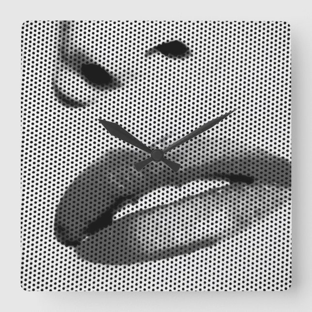 Relógio Quadrado Na moda Modern Lábios Art (Frente)