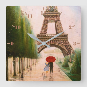 Relógio Quadrado Na Torre Eiffel