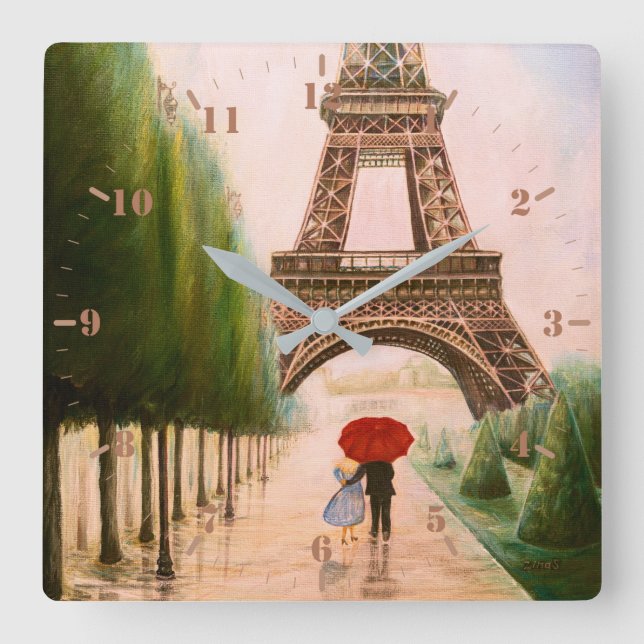 Relógio Quadrado Na Torre Eiffel (Frente)