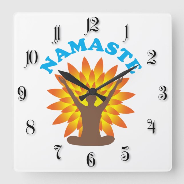 Relógio Quadrado Namaste (Frente)