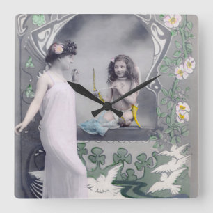 Relógio Quadrado namorados Art Nouveau 1904