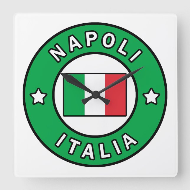 Relógio Quadrado Napoli Itália (Frente)