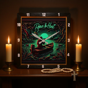 Relógio Quadrado Nascer à caça russa