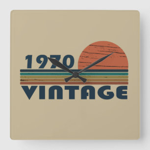Relógio Quadrado Nascer de aniversário de 1970