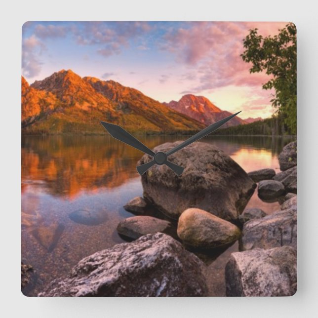 Relógio Quadrado Nascer do sol (Frente)