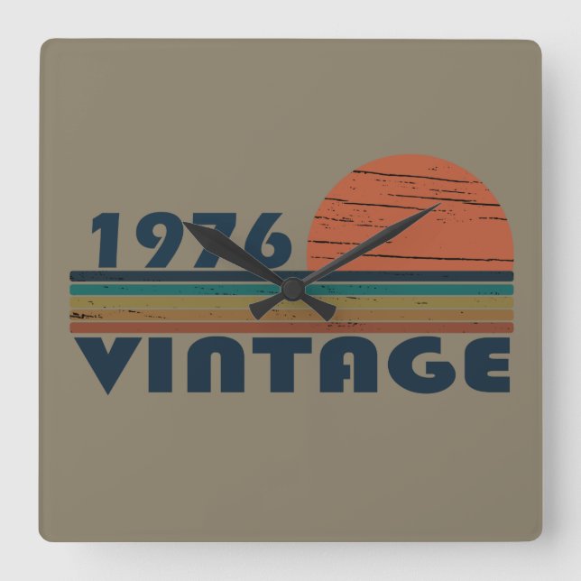 Relógio Quadrado Nascer em presente de aniversário de 1976 (Frente)