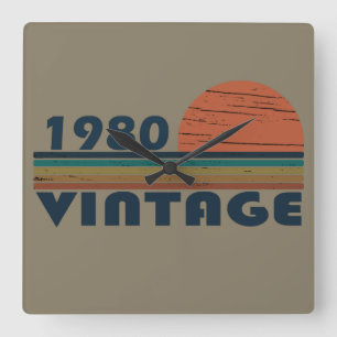 Relógio Quadrado Nascer em presente de aniversário de 1980