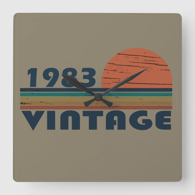 Relógio Quadrado Nascer em presente de aniversário de 1983 (Frente)
