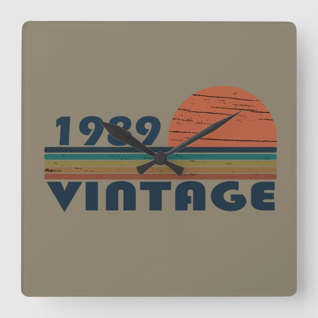 Relógio Quadrado Nascer em presente de aniversário de 1989 (Frente)