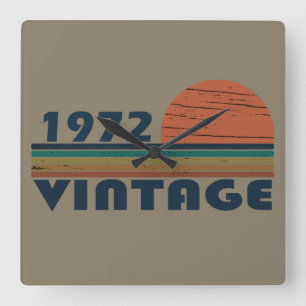 Relógio Quadrado Nascer no pôr do sol clássico de 1972