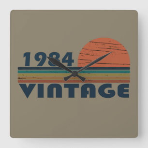 Relógio Quadrado Nascer no pôr do sol clássico de 1984