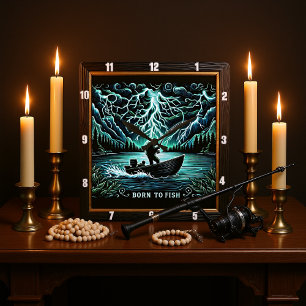 Relógio Quadrado Nascer para Peixes Relâmpagos Aquáticos