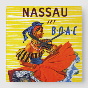 Relógio Quadrado Nassau Jet