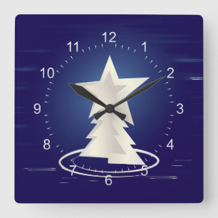 Relógio Quadrado Natal branco