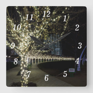 Relógio Quadrado Natal Em Klyde Warren Park Wall Clock