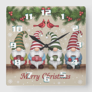 Relógio Quadrado Natal Fofo