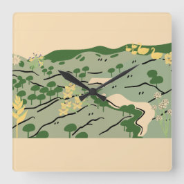 Relógio Quadrado Natureza