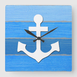 Relógio Quadrado Nautical themed design