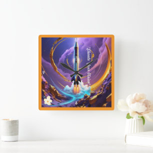 Relógio Quadrado "Navegação Celestial"