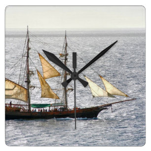 Relógio Quadrado Navio de pirata