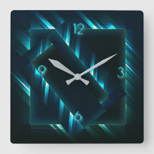 Relógio Quadrado Neon Flash supernova moderna