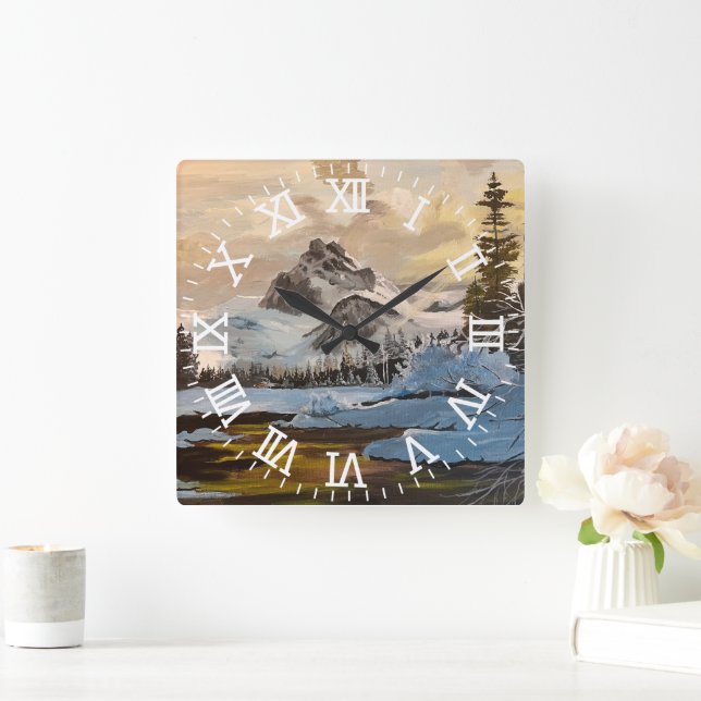 Relógio Quadrado neve nas montanhas Rocky, por Gary Poling (Lar)
