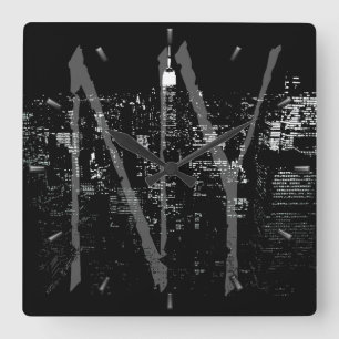 Relógio Quadrado New York  Clock  Gifts Decor NY Wall Clock