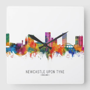 Relógio Quadrado Newcastle UK Skyline