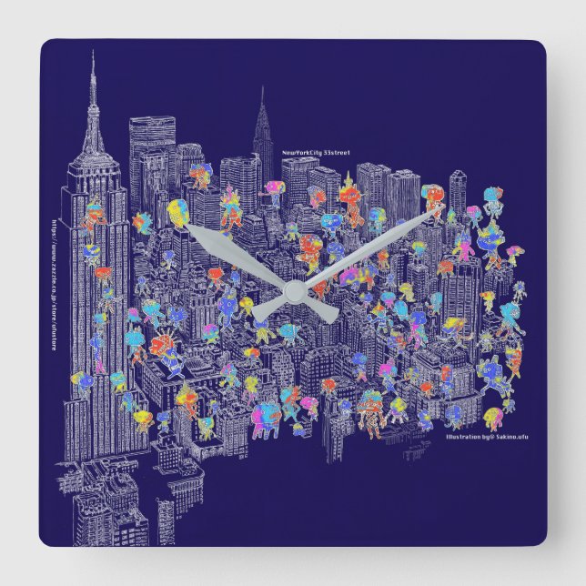 Relógio Quadrado NewYorkCity 33st. (Frente)