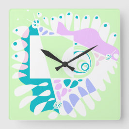 Relógio Quadrado Ninho de pássaro - Branco-Casa