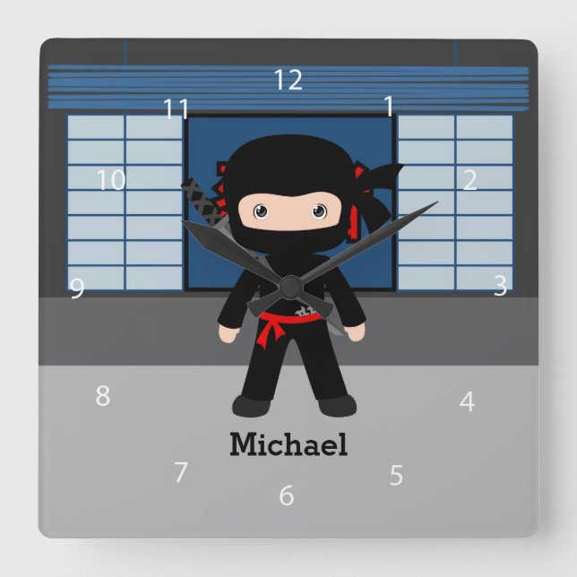 Relógio Quadrado Ninja (Frente)