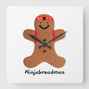 Relógio Quadrado Ninjabreadman biscuit (biscoito) Acrílico Wall Clo
