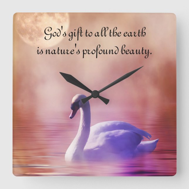 Relógio Quadrado Noble Swan (Frente)