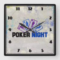 Noite de pôquer com cartão de jogar em azul e roxo