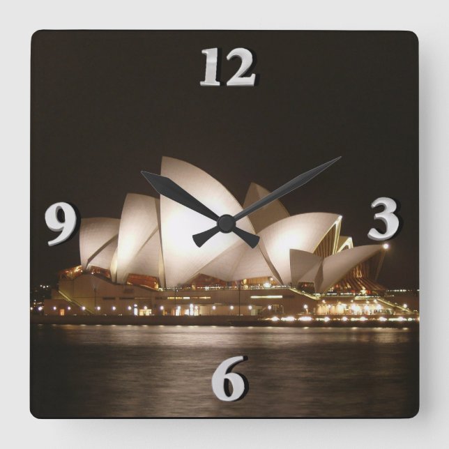 Relógio Quadrado Noite na ópera (Frente)